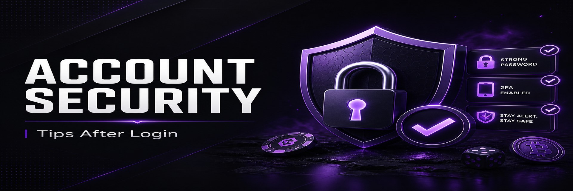 Account security tips after login banner