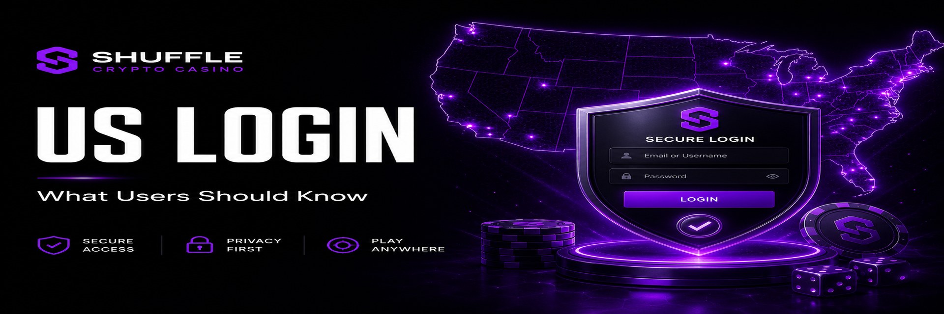 Shuffle Casino US login banner