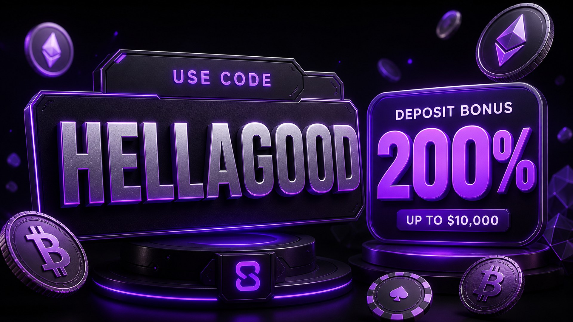 Shuffle promo code HELLAGOOD 200 percent deposit bonus visual